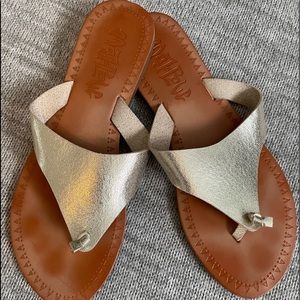 Gold and brown sandals